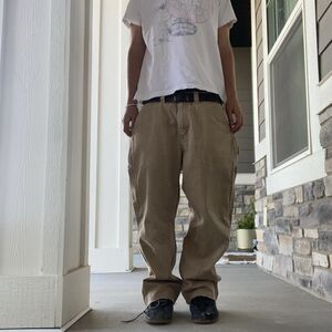 Carhartt Men’s Beige Cotton Construction Work Pants 38x32 MPN B04 WN